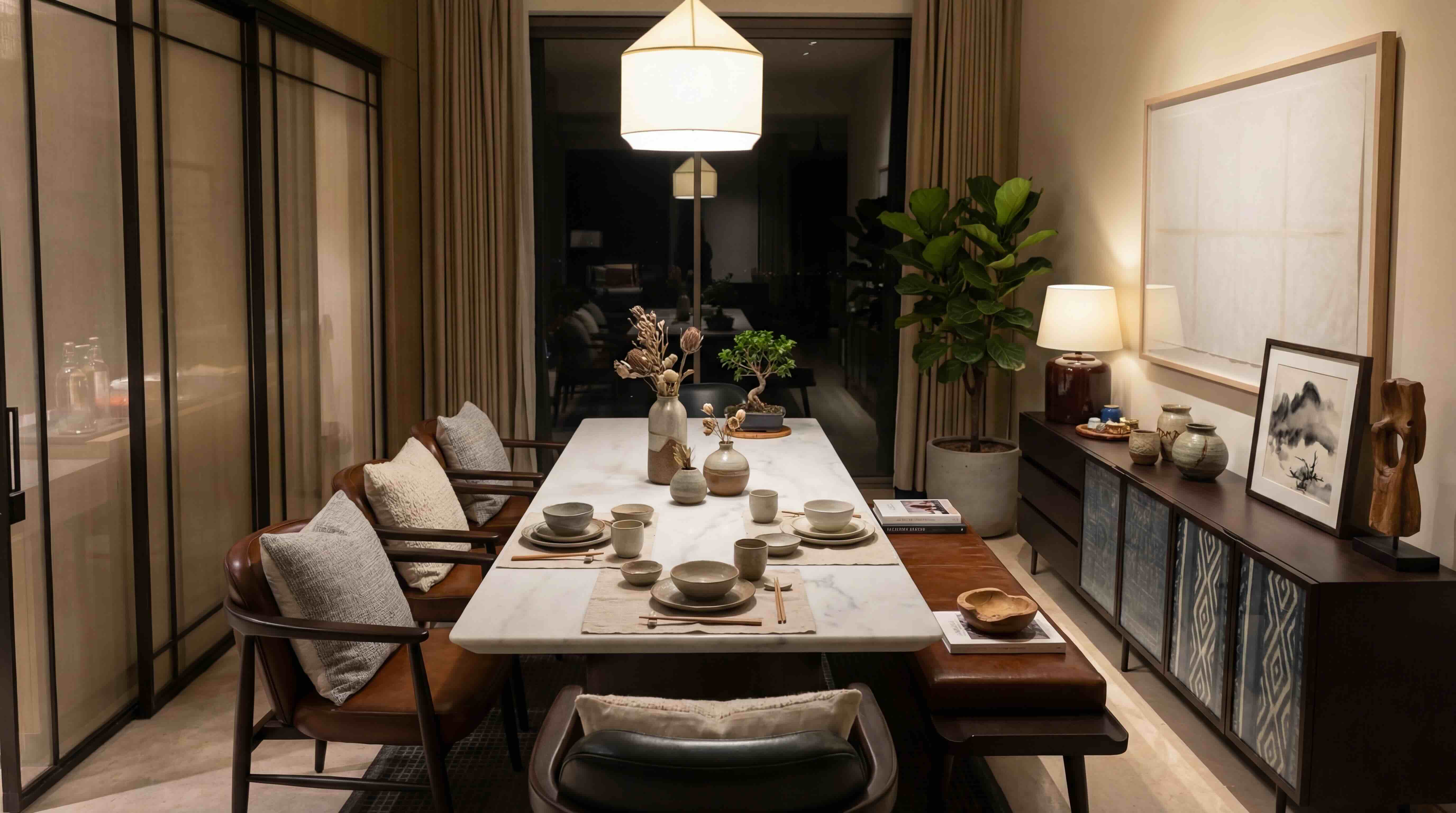 Living Room after AI virtual staging — Scandinavian style