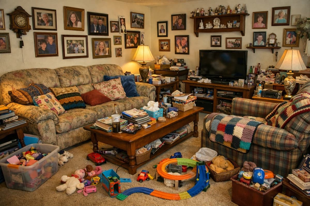 Room before Declutter style AI transformation